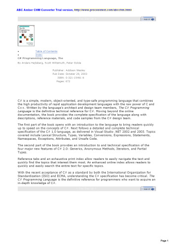 The C# Programming Language
