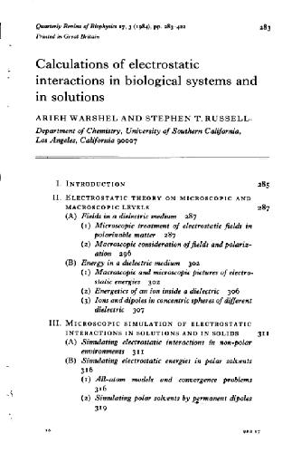 Calculations of electrostatic interactions in biological systems and in solutions