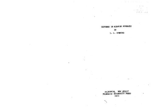 Lectures on Riemann surfaces 