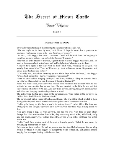 Secret of Moon Castle (Secret Series)