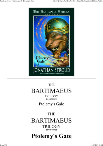 Bartimaeus Trilogy 03, Ptolemys Gate