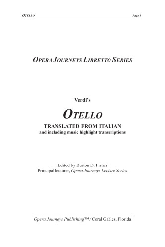 Otello (Opera Journeys Libretto Series)
