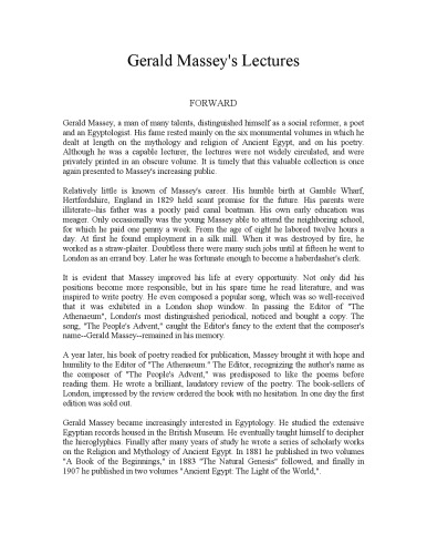 Gerald Massey's Lectures