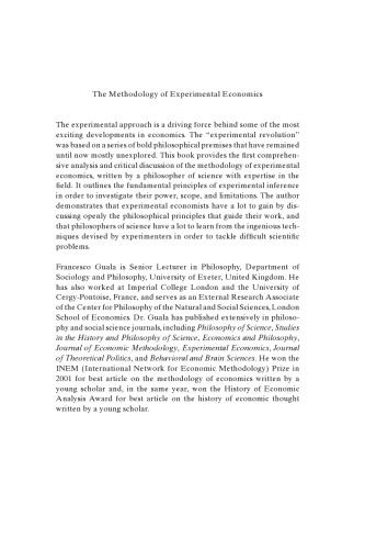 The Methodology of Experimental Economics