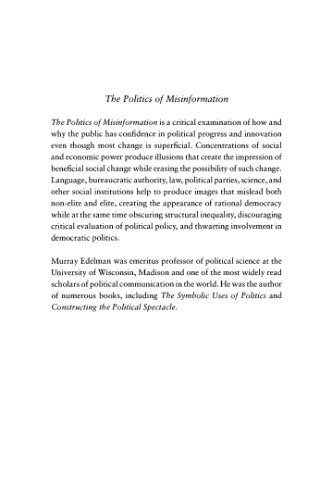 The Politics of Misinformation (Communication, Society and Politics)