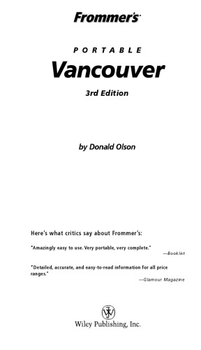 Frommer's Portable Vancouver (Frommer's Portable)