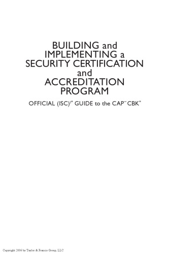 Building and implementing a security certification and accreditation program: official