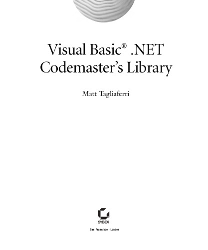 Visual Basic .NET Codemaster's Library