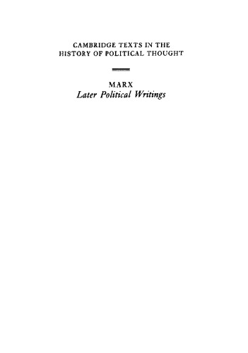 Marx: Later Political Writings