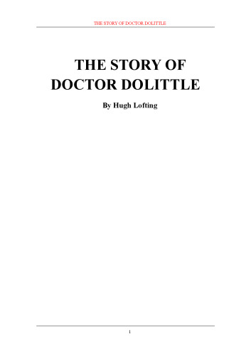 The Story of Doctor Dolittle (Books of Wonder)