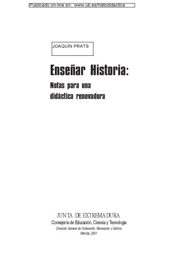 Enseñar historia : notas para una didáctica renovadora