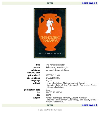 The Homeric Narrator