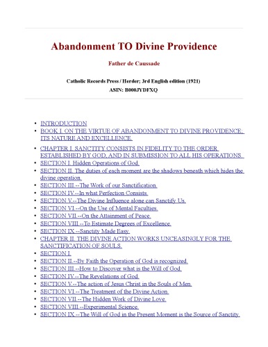 Abandonment to Divine Providence