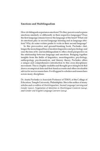 Emotions and Multilingualism (Studies in Emotion and Social Interaction)