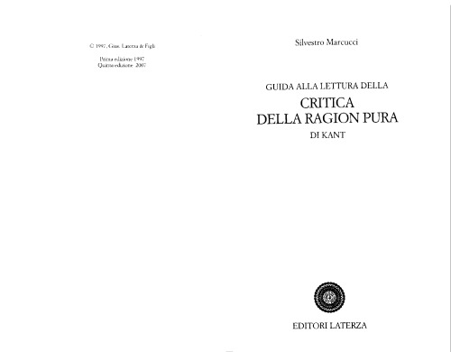 Guida alla lettura della Critica della ragion pura di Kant