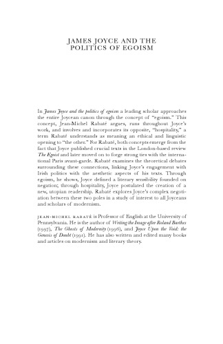 James Joyce and the Politics of Egoism