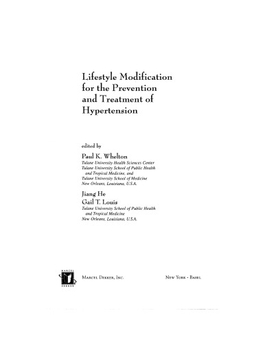 Lifestyle Modification for the Prevention and Treatment of Hypertension