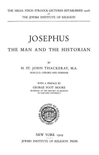 Josephus: The Man and the Historian