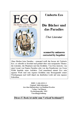 Die Bücher und das Paradies: Über Literatur
