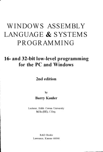 Windows Assembly Language and Systems Programming