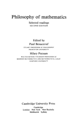 Philosophy of Mathematics: Selected Readings