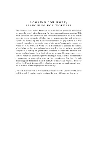 Looking for Work, Searching for Workers: American Labor Markets during Industrialization
