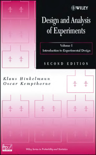Design and Analysis of Experiments, Introduction to Experimental Design, Vol. 1