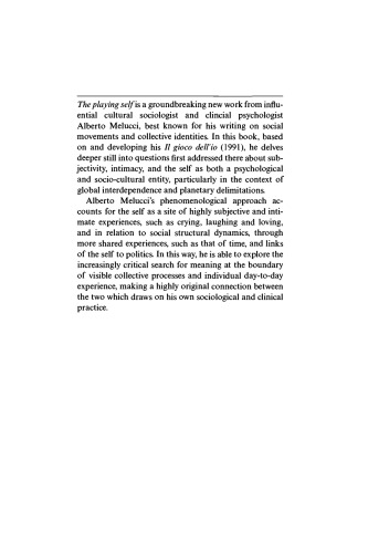 The Playing Self: Person and Meaning in the Planetary Society