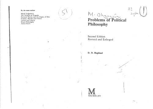 Problems of Political Philosophy