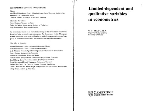 Limited-Dependent and Qualitative Variables in Econometrics