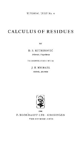 Calculus of residues, 