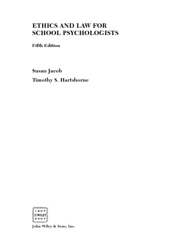 Ethics and Law for School Psychologists 5th Edition