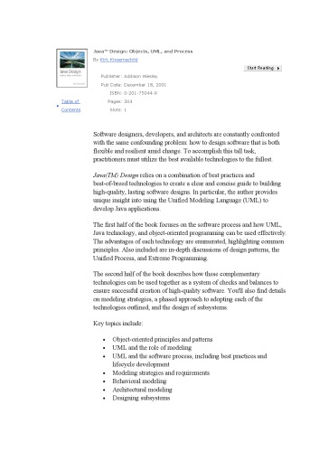 Java Design: Objects, UML, and Process