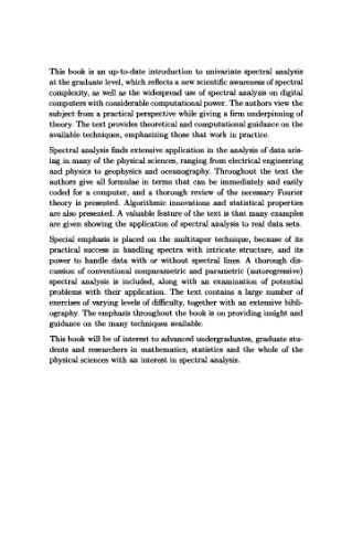 Spectral Analysis for Physical Applications