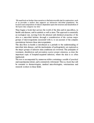 The Skin Microflora and Microbial Skin Disease