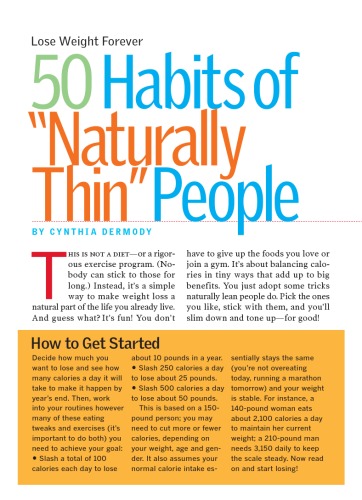 Lose Weight Forever: 50 Habits Of Naturally Thin People