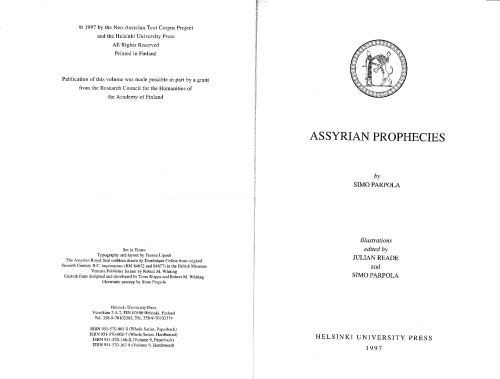 Assyrian Prophecies (State Archives of Assyria, 9)