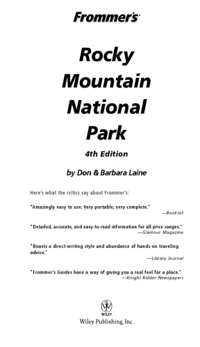 Frommer's Rocky Mountain National Park (Park Guides)