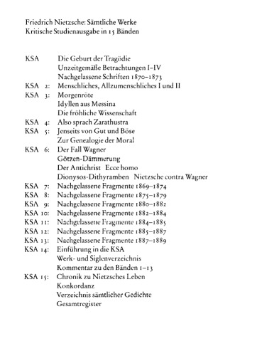 Nachgelassene Fragmente 1887-1889, Band 13 (Sämtliche Werke. Kritische Studienausgabe in 15 Bänden)