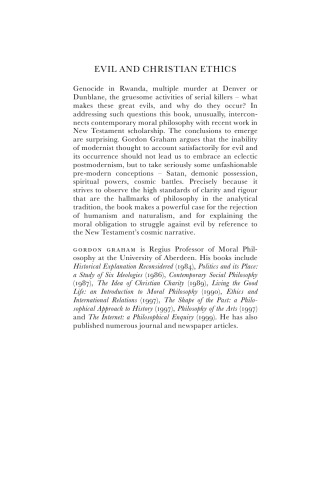 Evil and Christian Ethics (New Studies in Christian Ethics)