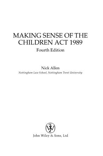 Making Sense of the Children Act 1989