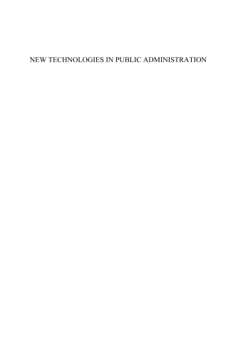 New Technologies in Public Administration (International Institute of Administrative Sciences Monograph)