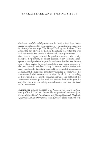 Shakespeare and the Nobility. The Negotiation of Lineage