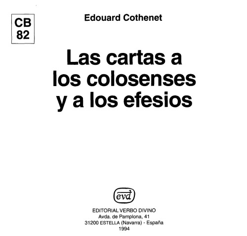 Las Cartas a los Colosenses y a los Efesios