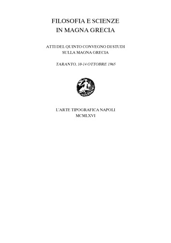 Filosofia e Scienze in Magna Grecia