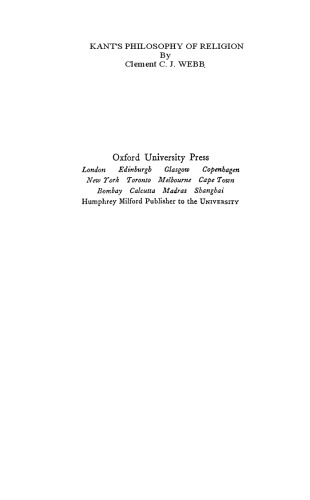 Kant's philosophy of religion