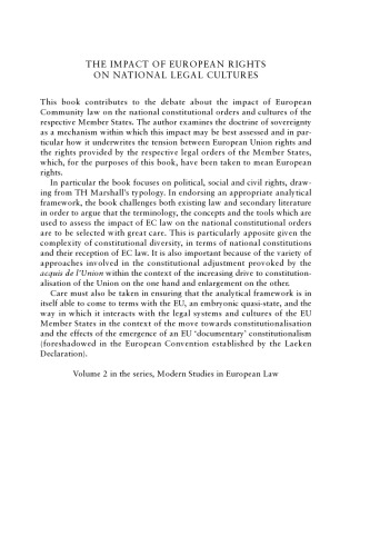 The Impact of European Rights on National Legal Cultures (Modern Studies in European Law)