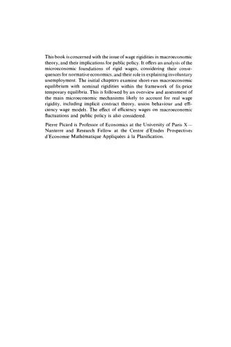 Wages and Unemployment: A Study in Non-Walrasian Macroeconomics