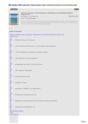Effective Software Test Automation: Developing an Automated Software Testing Tool