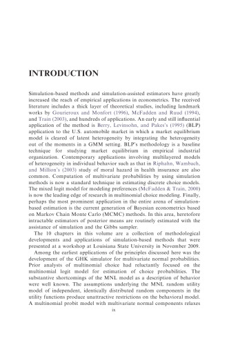 Maximum Simulated Likelihood Methods and Applications (Advances in Econometrics)